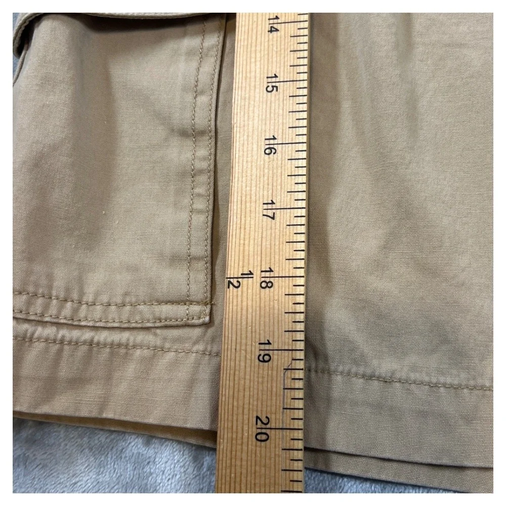 Tommy Bahama Relax Mens XL Khaki Tan Cotton Pleated Cargo Shorts Elastic Waist